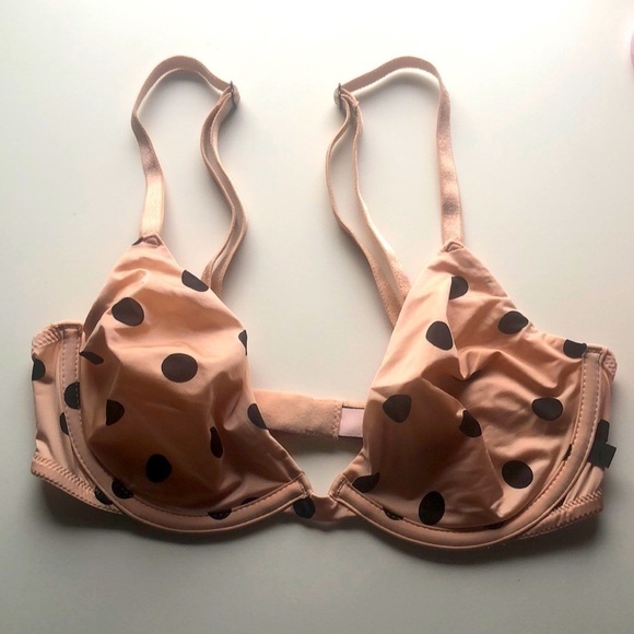 Victoria's secret intimates unlined nude polka dots bra 32C - Picture 1 of 5